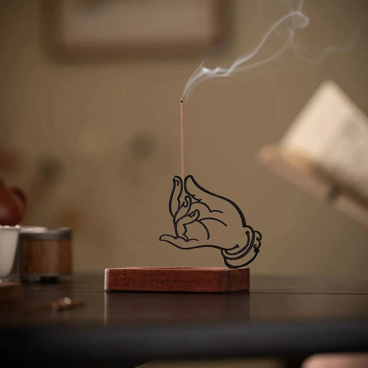 Buddha Hand Incense Stick Holder Creative Art Incense Burner Zen Ornament Agarwood Incense for Living Room Office Home Meditatio