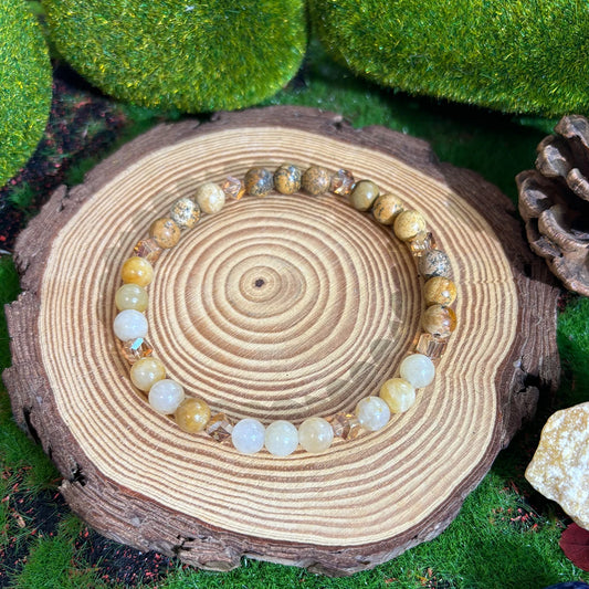 1 Citrine Natural Stone Bracelet Promotes Abundance and Success Unisex Handmade Jewelry 6mm