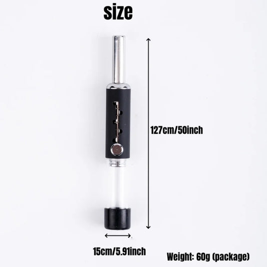 Adjustable Dry Herb Pipe — 5-Level Metal Pipe with Glass Tube