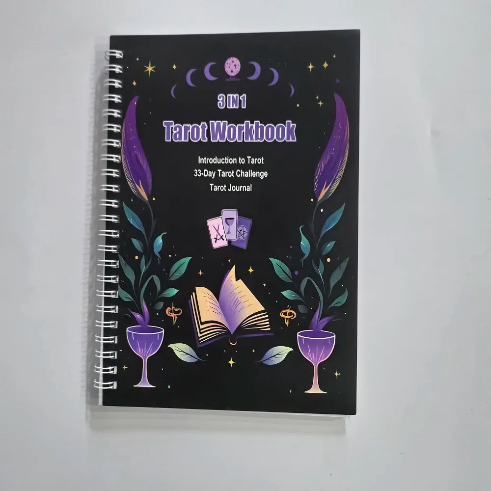 3-in-1 Guided Tarot Workbook For Beginners Introduction To tarot 33-day Tarot Challenge Journal English Book