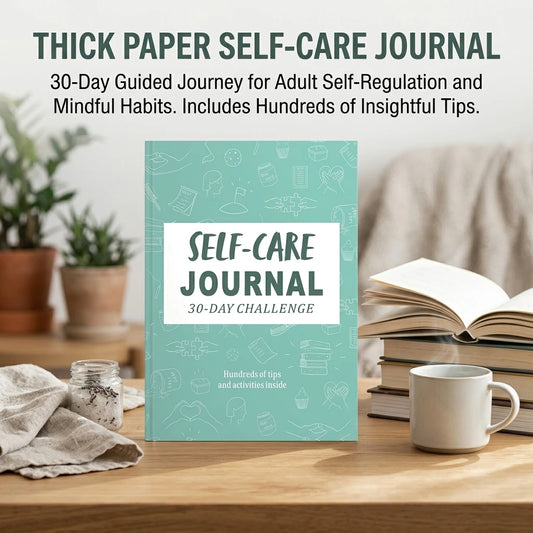 Thick Woodfree Paper Self Care Journal, 30 Day Guided Challenge Diary With Daily Prompts, Personal Growth Habit Tracker