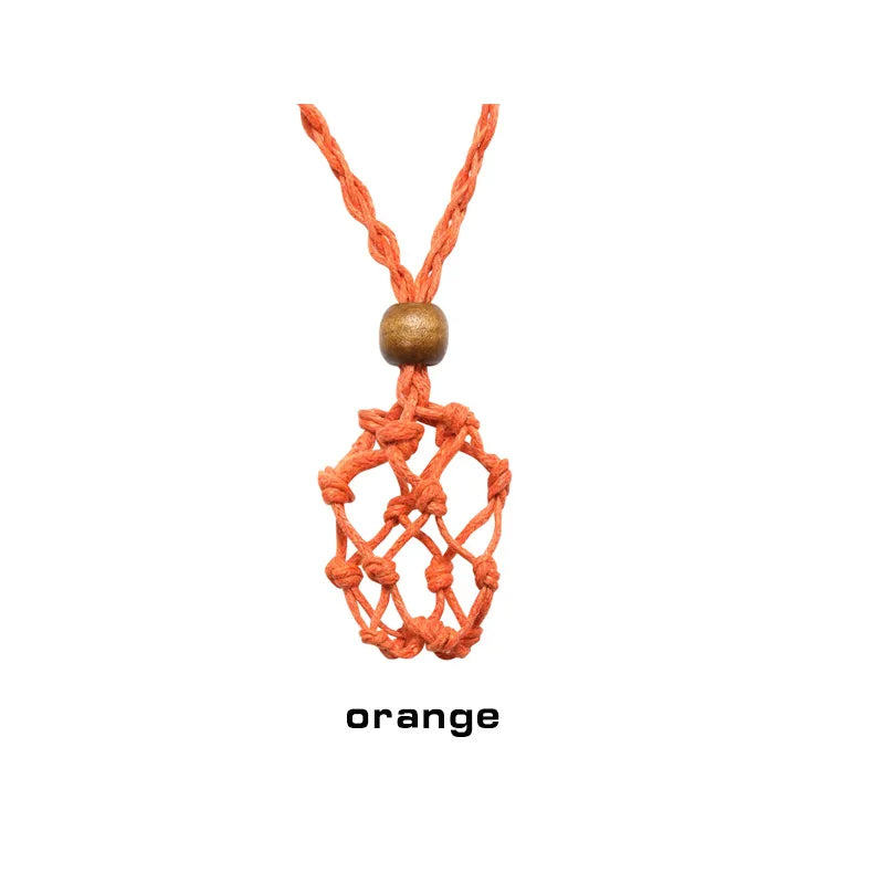 Lucky Stone Storage Rope Bag DIY Necklace Cord Empty Meditation Stone Holder Net Rope Ornament Cord Jewelry Making Accessories