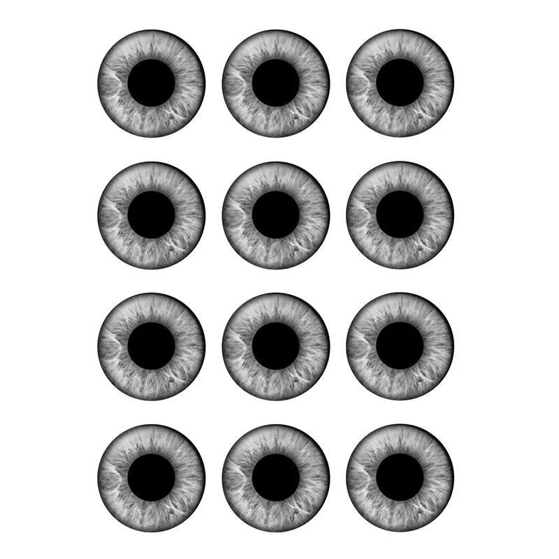 24pcs/bag 14mm Gray Tone Pupil Eyes Chips Suitable for Blythe Doll Glass Cabochons DIY Accessories Bulk Items Wholesale H222