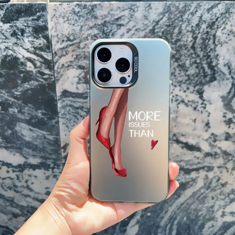 Girl Boss Female Coffee Phone Case For iPhone 15 14 Plus Pro Max 17 16 13 Mini 12 11 Pro Max Pattern Shockproof Laser Covers
