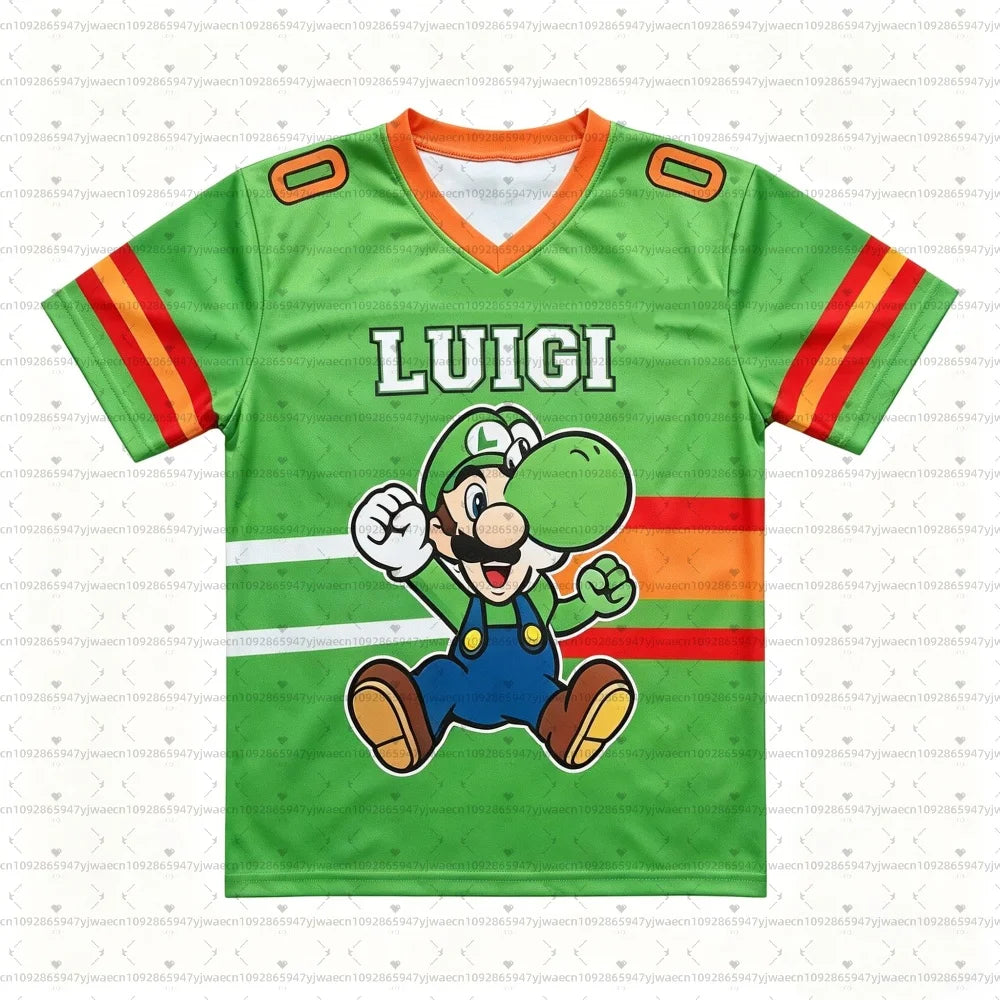 26 Men Women Super Mario Bros Yoshi Peach T Shirt Kids Summer Dress Boy T-Shirt Men Women Short Sleeve Top Short Sleeve T-Shrit