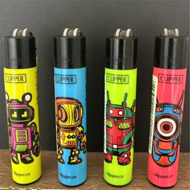 new 4pcs CLIPPER Lighter Retro Grinding Wheel Open Flame Lighter New Inflatable Lighter Cigarette Accessories Men's Small Gifts