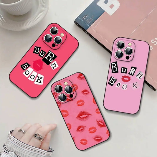 M-Mean G-Girls Burn Book Phone Case Soft TPU Skin-Friendly For IPhone 17/16/15/14/13/12/11 Series: PRO, MAX, PLUS ,Mini
