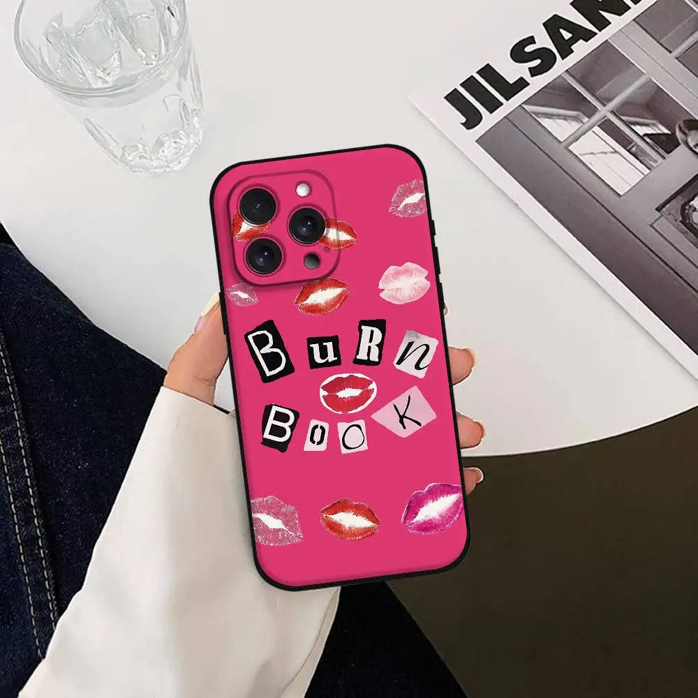 M-Mean G-Girls Burn Book Phone Case Soft TPU Skin-Friendly For IPhone 17/16/15/14/13/12/11 Series: PRO, MAX, PLUS ,Mini