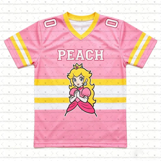 26 Men Women Super Mario Bros Yoshi Peach T Shirt Kids Summer Dress Boy T-Shirt Men Women Short Sleeve Top Short Sleeve T-Shrit