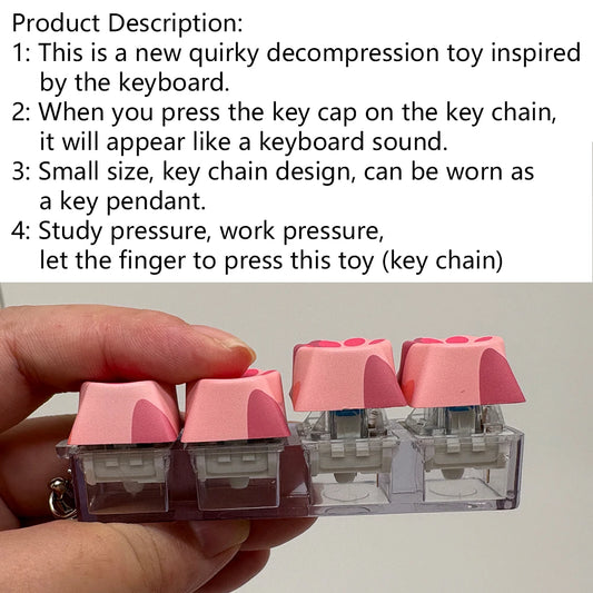 Cat Claw Keychain Key Ring Pendant Mobile Phone Backpack Pendant Desktop Accessories Fingertip Office Decompression Press Tools
