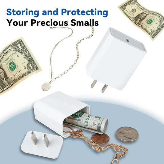 1Pc Fake Charger Sight Secret Home Diversion Stash Can Safe Container Hiding Spot Hidden Storage Compartment Charging Cover