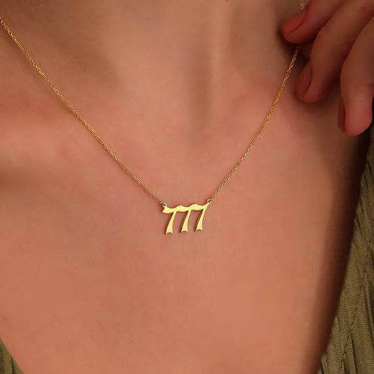 444 666 777 Angel Number Necklace Devil Angel 999 222 111 Necklace For Women Collares Chain Stainless Steel Minimalist Jewelry