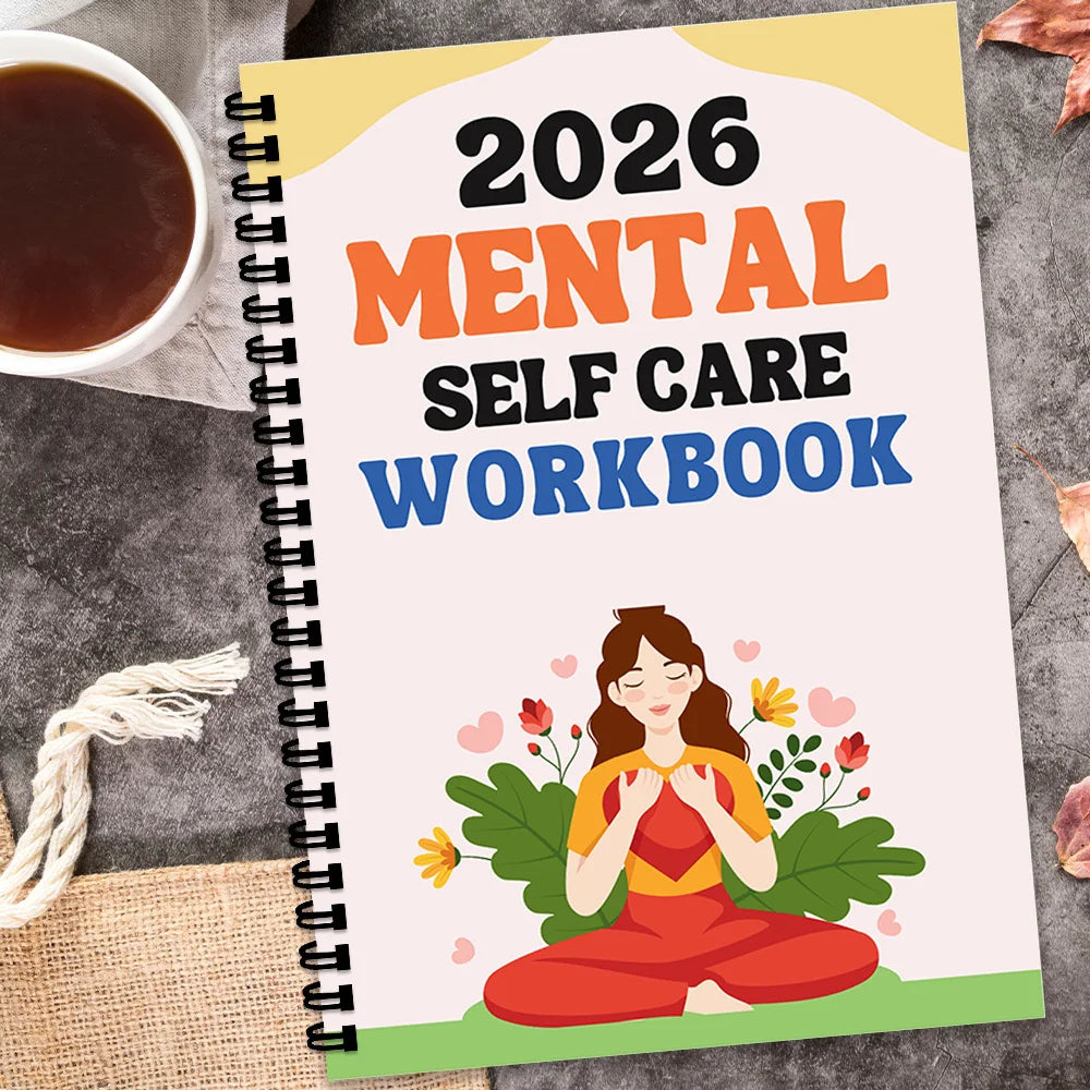 1PC 2026 Mindful Mental Self-Care Workbook: Yoga-Themed Mental Health Journal for Wellness Enthusiasts & Stress-Relievers, Perfe