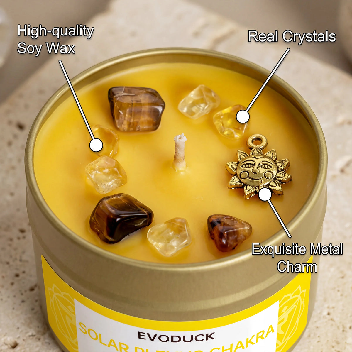 Rosemary Solar Plexus Chakra Candle, Meditation Aromatherapy Candle for Confidence Focus Relaxation Yoga Decor Home Decor Gift