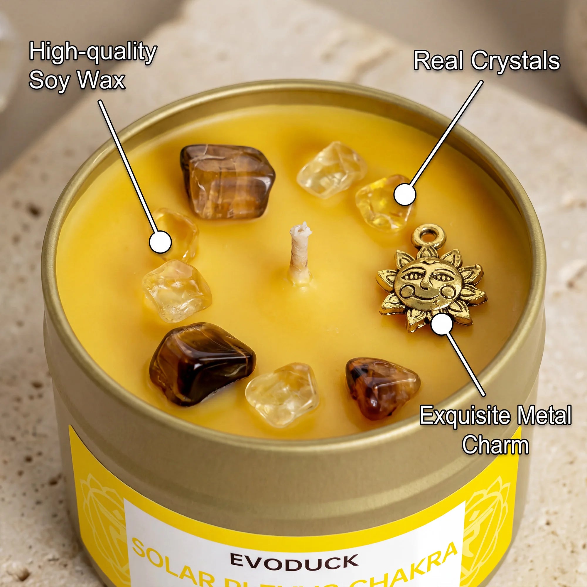 Rosemary Solar Plexus Chakra Candle, Meditation Aromatherapy Candle for Confidence Focus Relaxation Yoga Decor Home Decor Gift