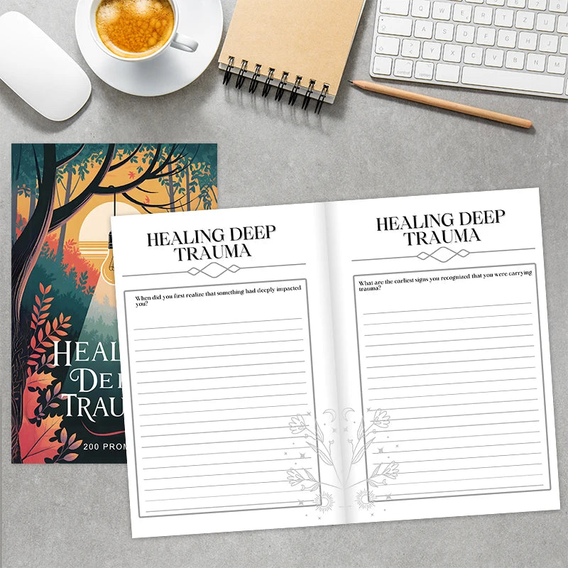 1Pcs Trauma Healing Journal, 200 Therapeutic Writing Prompts for Emotional Recovery & Self-Reflection, Mental Health Workbook for Inner Healing & Growth
