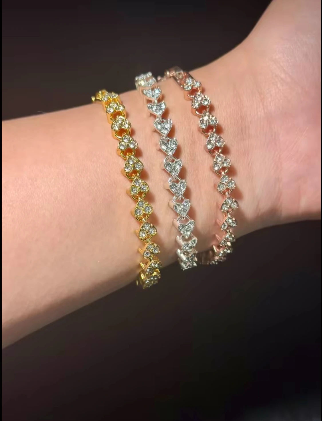 Luxury Roman Crystal Geometric Chain Bracelets for Women Trendy Full Rhinestone Charm Bangles Jewelry