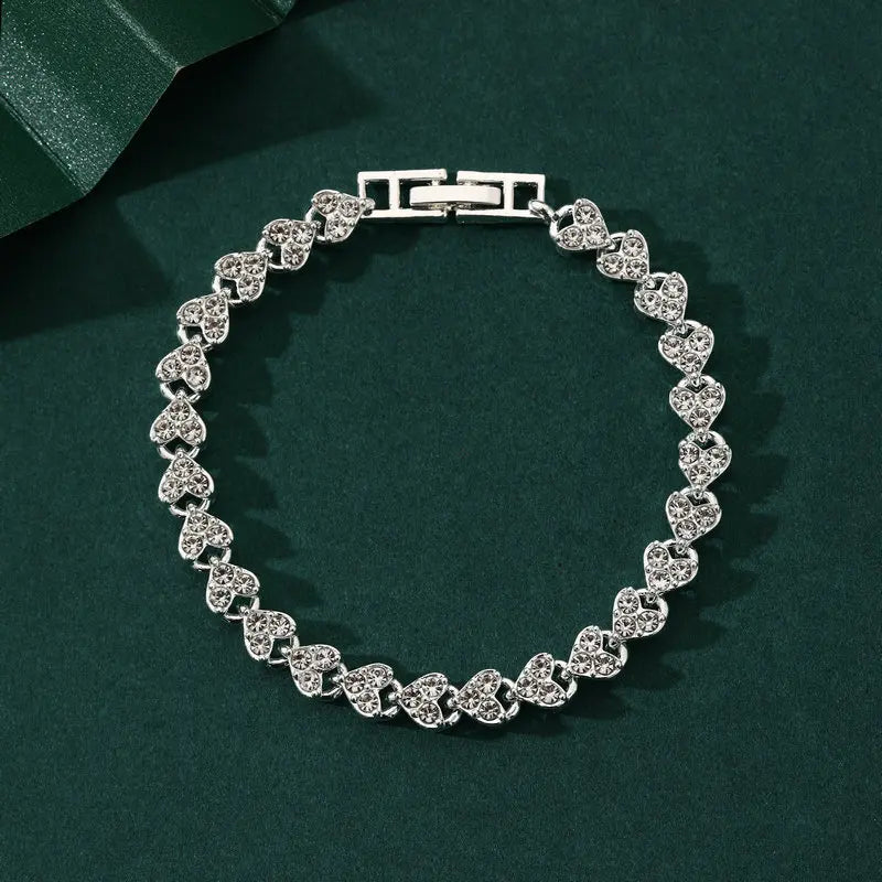 Luxury Roman Crystal Geometric Chain Bracelets for Women Trendy Full Rhinestone Charm Bangles Jewelry