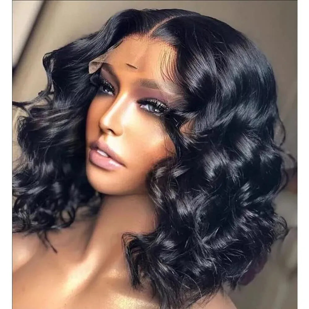 220% Density Body Wave Wear And Go Glueless Human Hair Wigs Bob Wigs For Women Ready To Wear Pre Cut 13x4 Front Wig No Lace