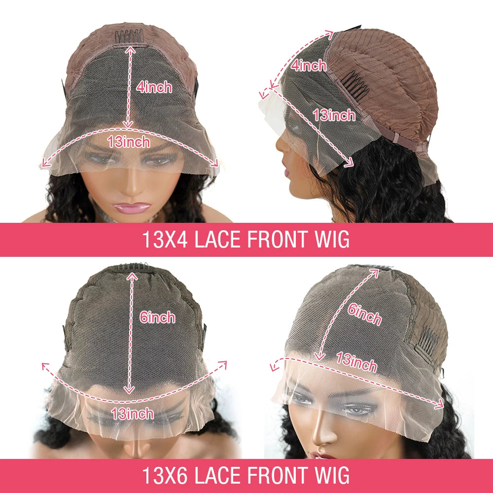 Kinky Culry 13x6 HD Lace Frontal Wig Deep Curly Lace Front Human Hair Wigs Water Wave 13x4 HD Lace Frontal Wig 100% Human Hair