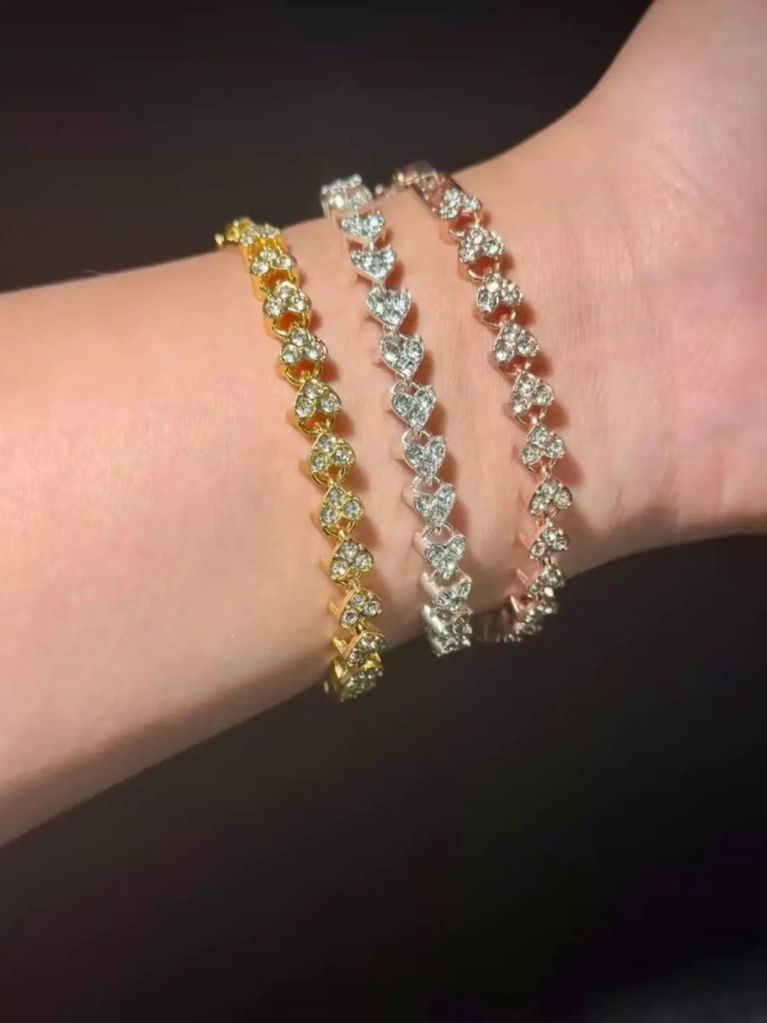Luxury Roman Crystal Geometric Chain Bracelets for Women Trendy Full Rhinestone Charm Bangles Jewelry