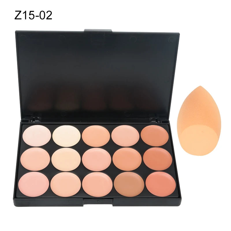 15-Color Concealer & Contour Palette — Professional Camouflage Cream Foundation