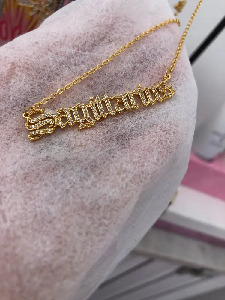 Zircon Letter Constellation Necklace For Women Stainless Steel Girl 12 Zodiac Necklaces Choker Alphabet Jewelry Bijoux Femme BFF