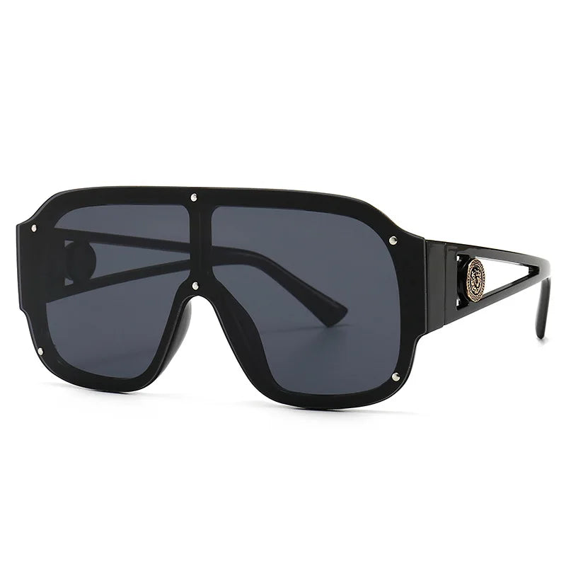 2022 Fashion Luxury Designer Oversized Square Sunglasses Men Women Vintage Big Frame Sun Glasses Mirror Rivet Shades UV400