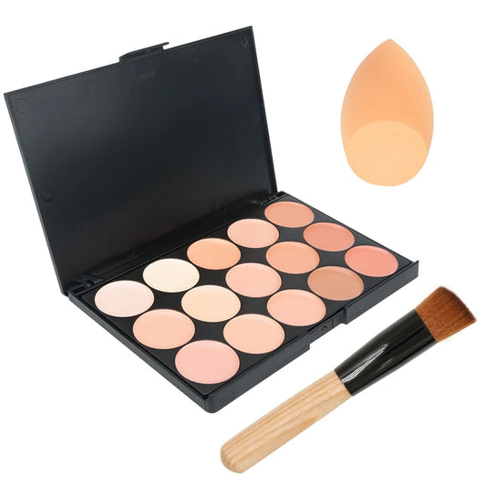 15-Color Concealer & Contour Palette — Professional Camouflage Cream Foundation