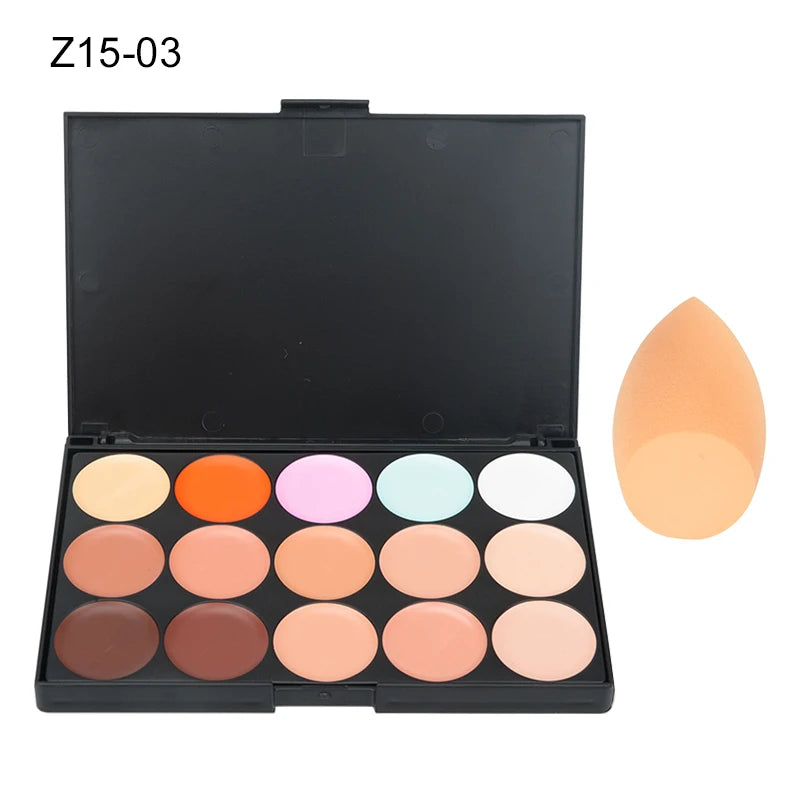 15-Color Concealer & Contour Palette — Professional Camouflage Cream Foundation