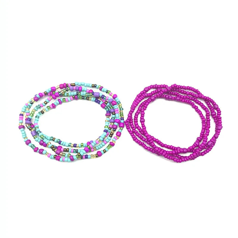 Bohemia Colorful Beaded Elasticity Waist Belly Chain for Women Girl 2023 Fashion Summer Beach Waistband Bikini Beads Jewelry