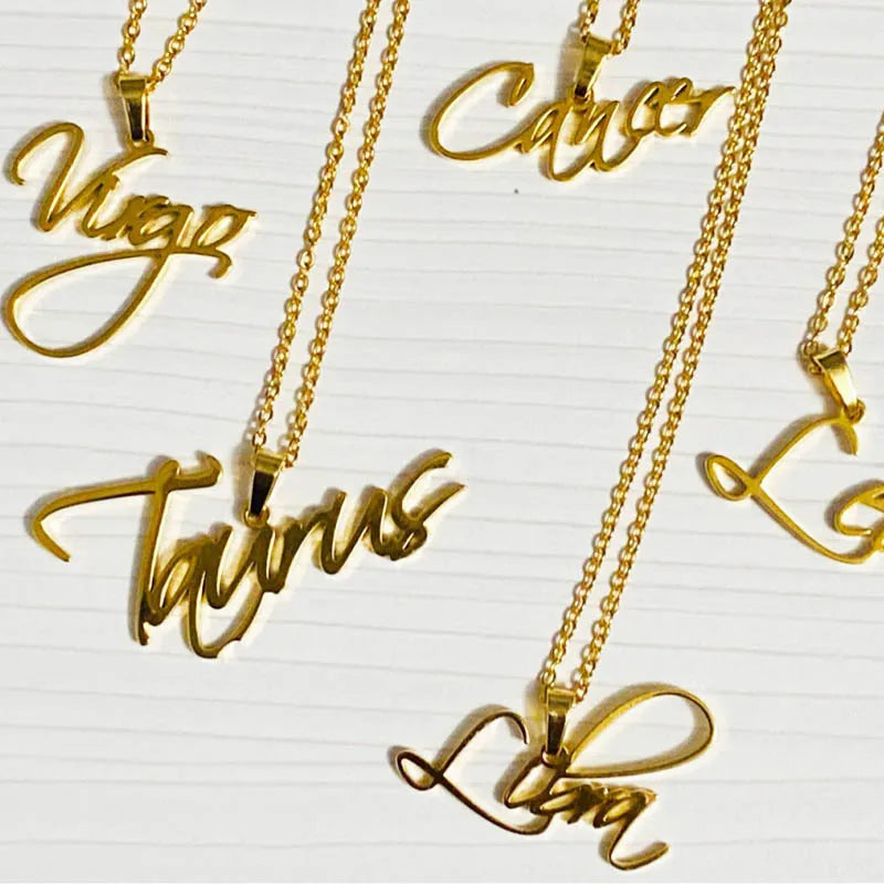 Custom name necklace Stainless Steel Personalized Privatecustom Gold Color Nameplate Pendant Choker For Women Special Gift