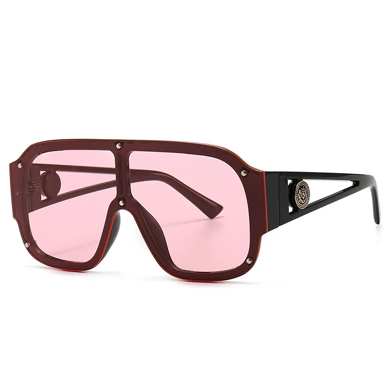 2022 Fashion Luxury Designer Oversized Square Sunglasses Men Women Vintage Big Frame Sun Glasses Mirror Rivet Shades UV400