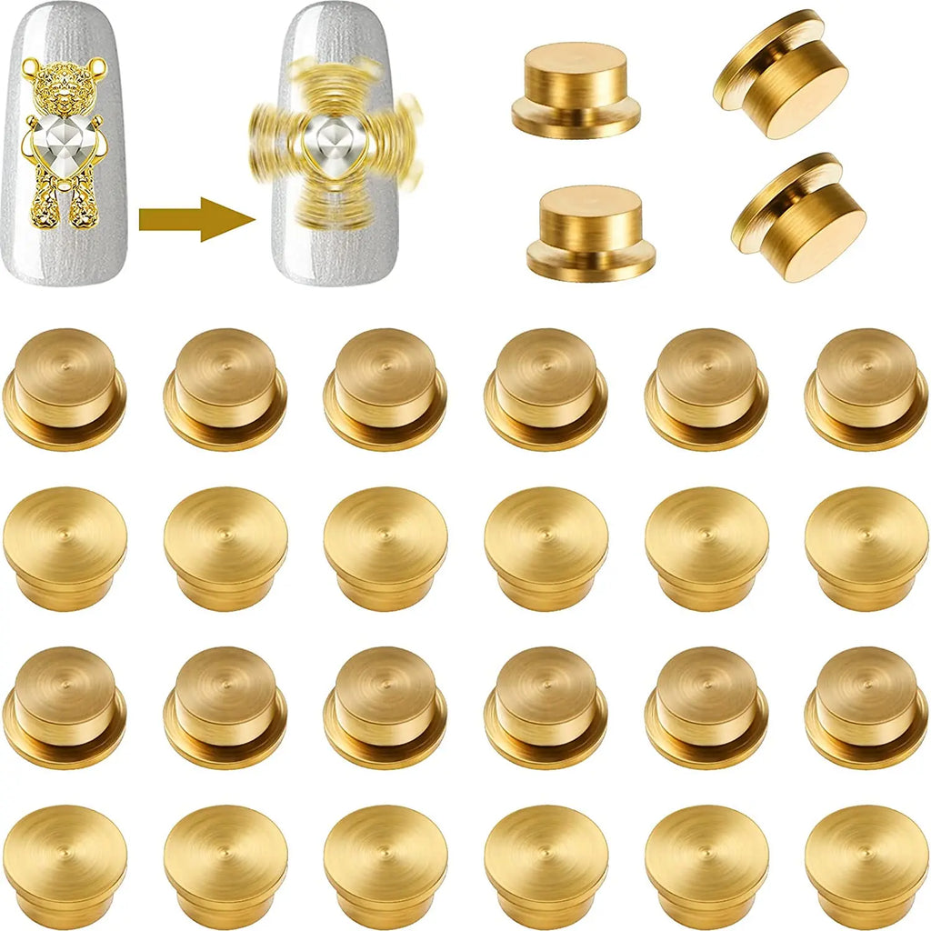 15 Pieces Spinning Nail Charms  3D Nail Art Rotating Charm Rotating Bearing Nail Art Tool Nail Rings Jewelry Rotating Nail Tools