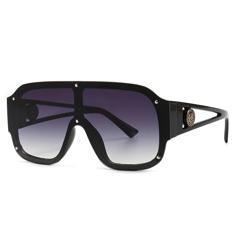 2022 Fashion Luxury Designer Oversized Square Sunglasses Men Women Vintage Big Frame Sun Glasses Mirror Rivet Shades UV400