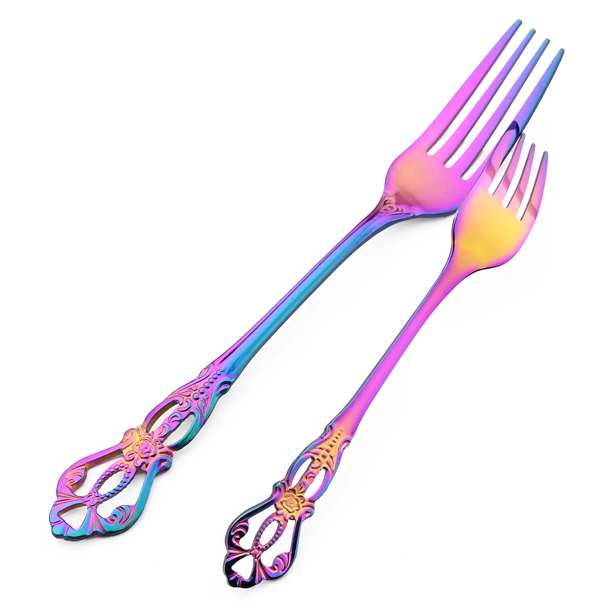 6/30Pcs Royal Colorful Dinnerware Set Knife Dessert Fork Spoon Cutlery Set Stainless Steel Silverware Kitchen Tableware Flatware