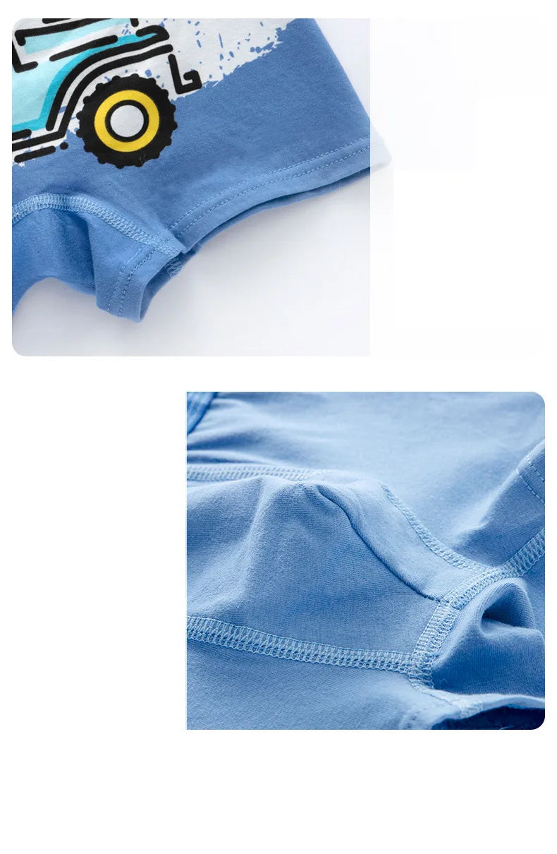 Children's Underwear Boy Panties Underpants  Engineering Vehicle Cars Fire Engine Comfortable Shorts Briefs Boxers For Kids