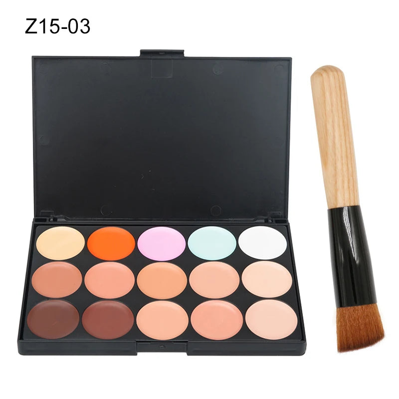 15-Color Concealer & Contour Palette — Professional Camouflage Cream Foundation
