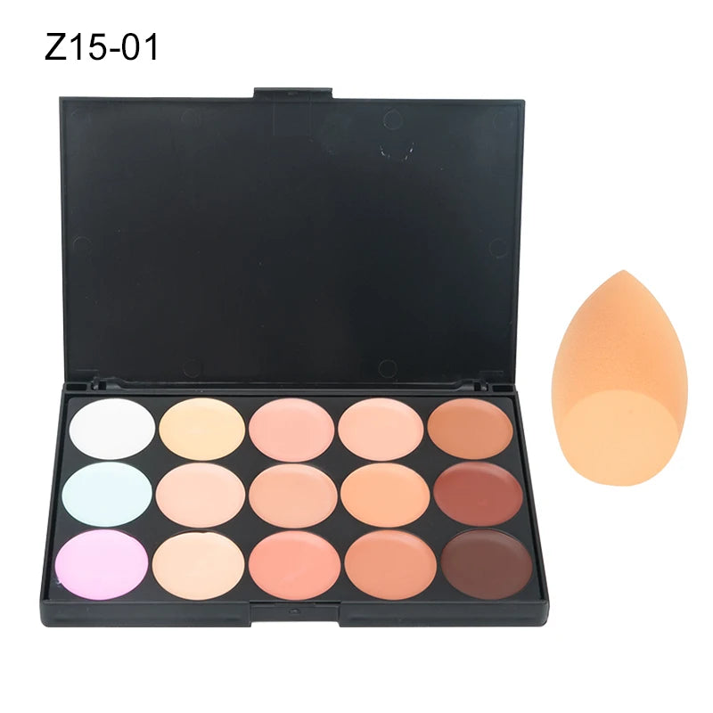 15-Color Concealer & Contour Palette — Professional Camouflage Cream Foundation
