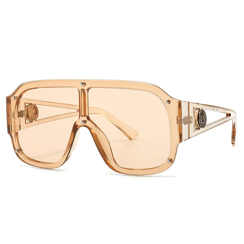 2022 Fashion Luxury Designer Oversized Square Sunglasses Men Women Vintage Big Frame Sun Glasses Mirror Rivet Shades UV400