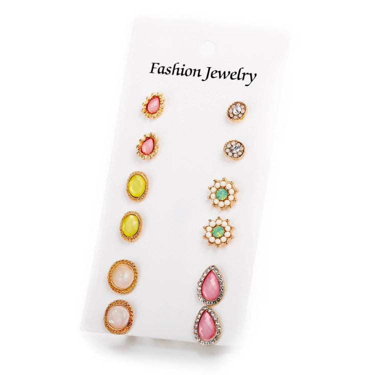 Flower Stud Earrings Opal Suit Water Drop