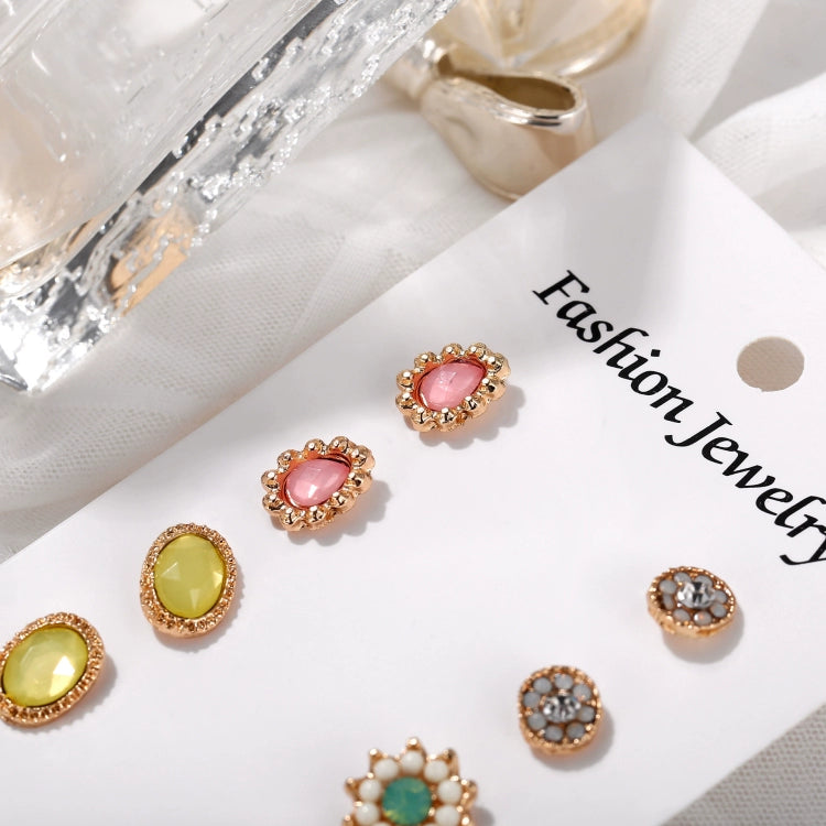 Flower Stud Earrings Opal Suit Water Drop