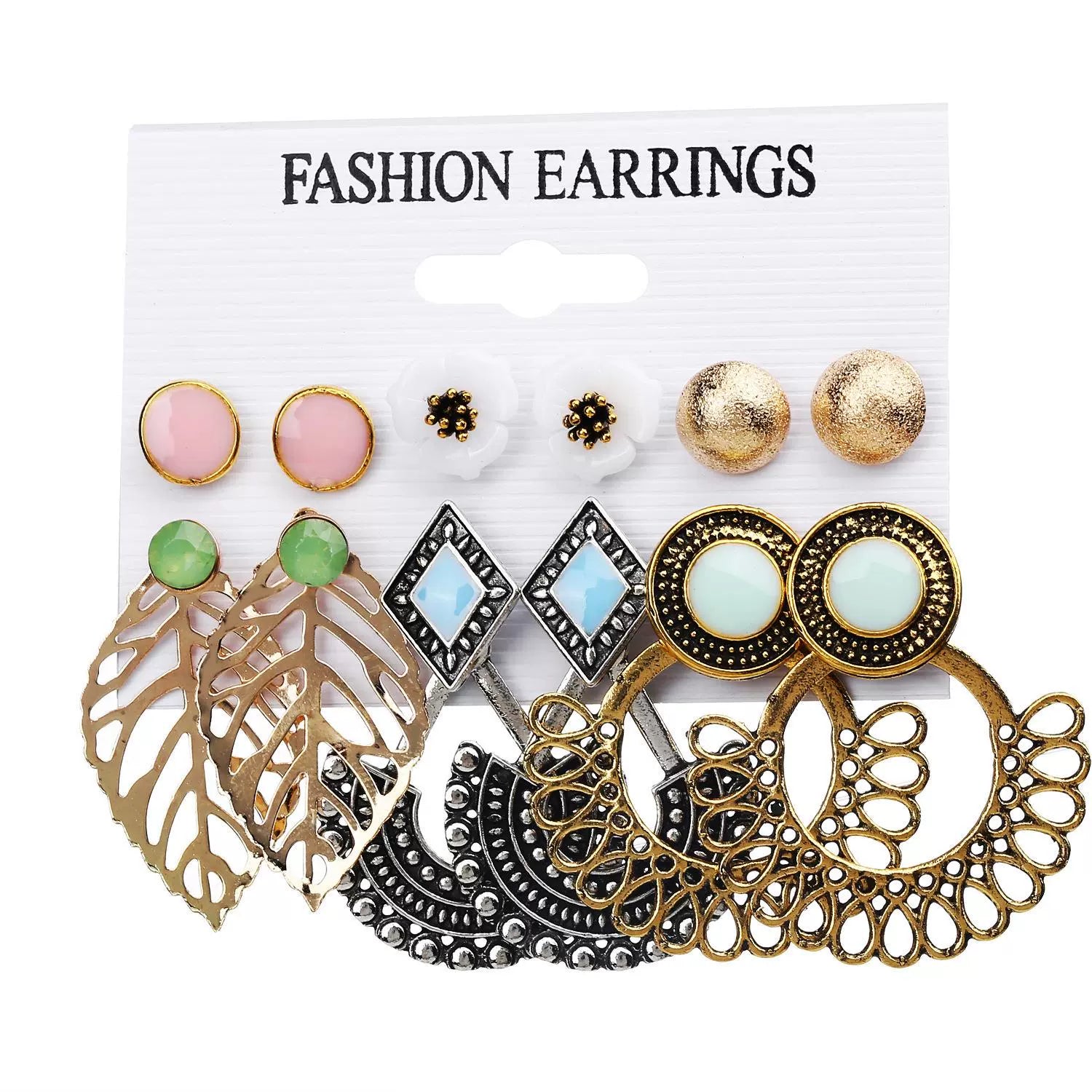 Flower Stud Earrings Opal Suit Water Drop