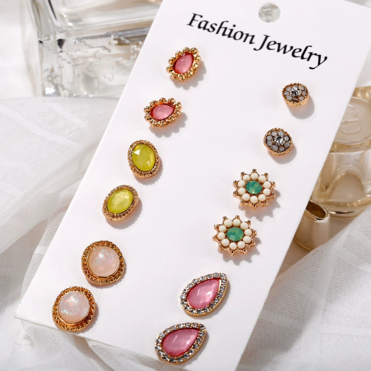 Flower Stud Earrings Opal Suit Water Drop