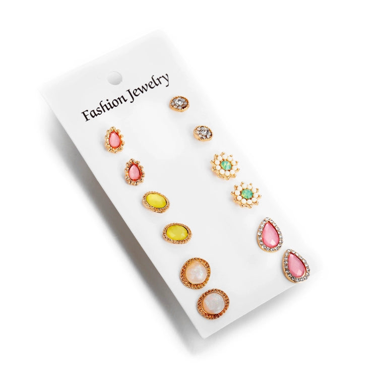 Flower Stud Earrings Opal Suit Water Drop