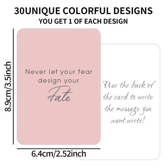 30Pcs Motivational Inspirational Quote Cards For Birthday Gift Office Supplies Printing Products Business Flowers Accessories