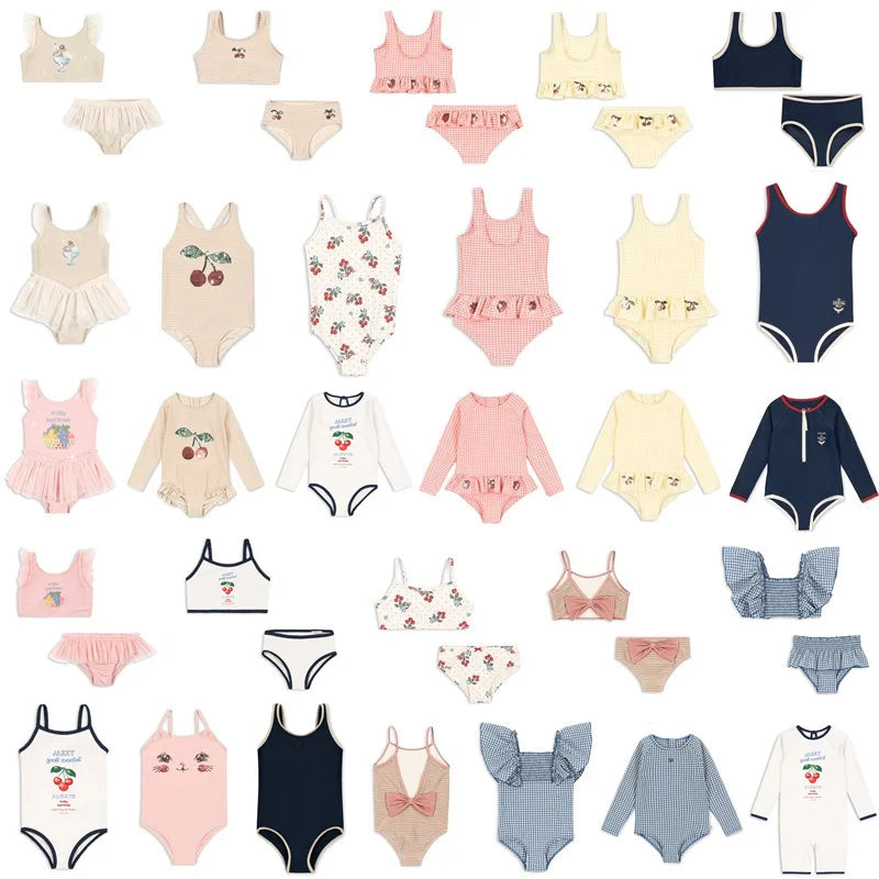 Clothing Kids Mother & Swimsuit 2026 Summer Swimwear Girls Lace Beach Wear Print Ruffle Princess Children Bikinis Sets Monokini