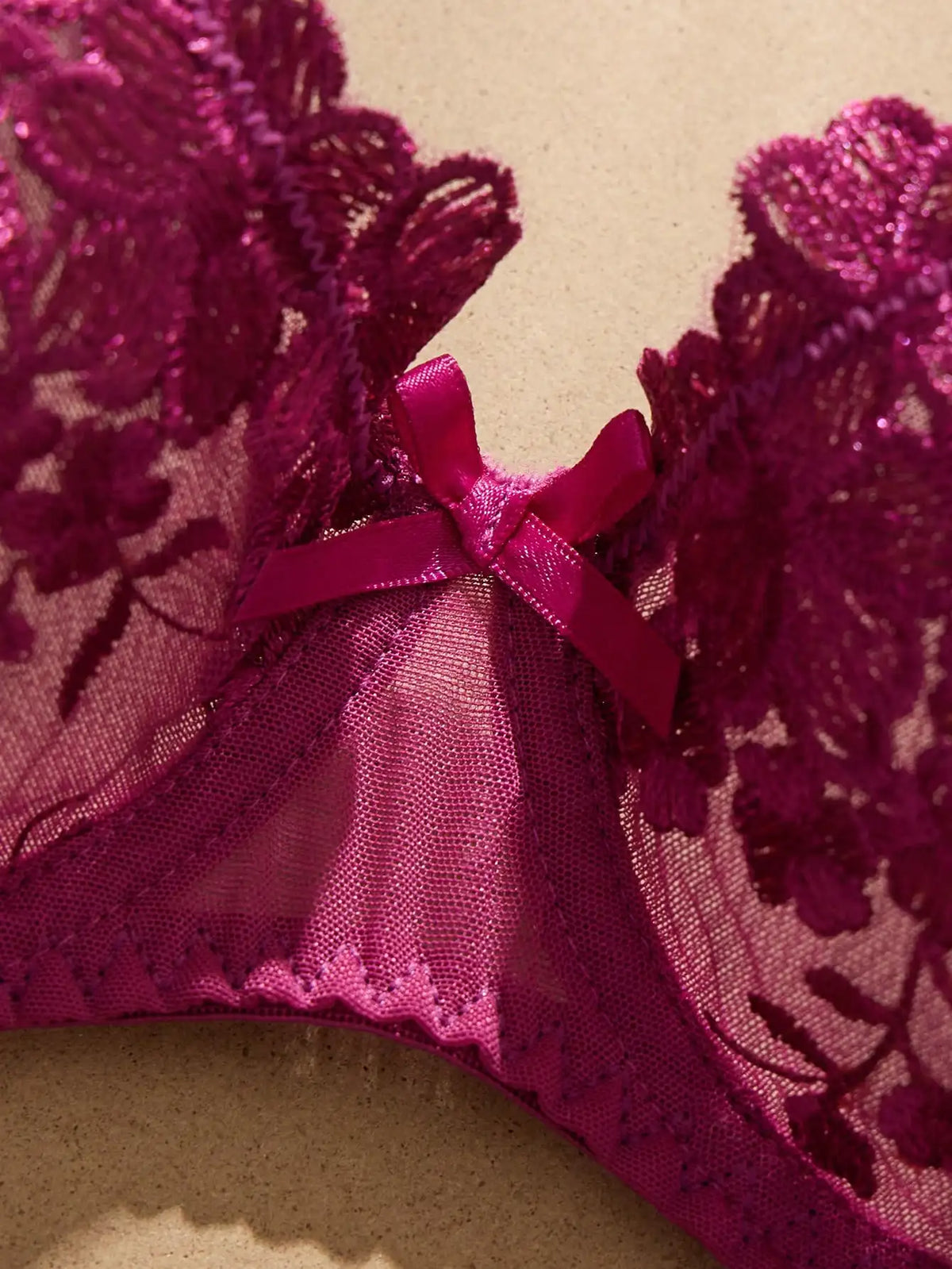 Mesh Floral Lace Lingerie Set