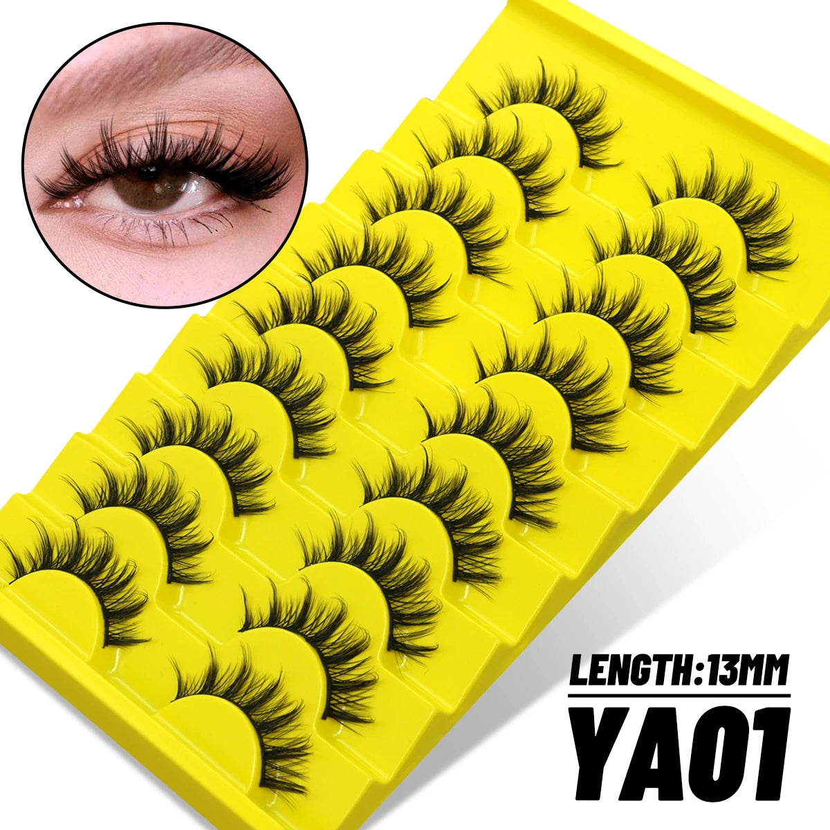 GROINNEYA Manga Lashes Mixed style 5/9/20 Pairs 3D 6D 8D Mink Lashes Natural Eyelashes Soft Cross Wispy False Eyelashes Eyelash