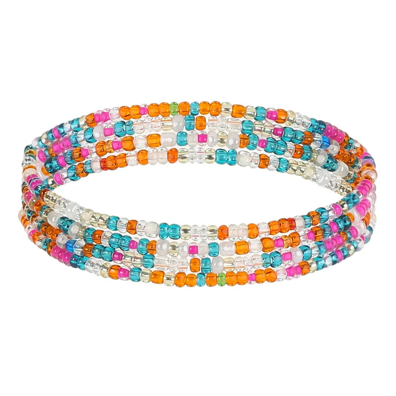 12 Pieces 50Inch Waist Beads Set Summer Handmade Colorful African Belly Bead Chain Plus Size Body Jewelry Stretching Belly Chain